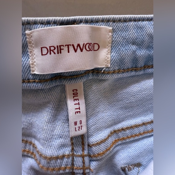 DRIFTWOOD colette feathery leaf jeans in light wash embroidered W0 / L 27 zipp - Picture 4 of 13